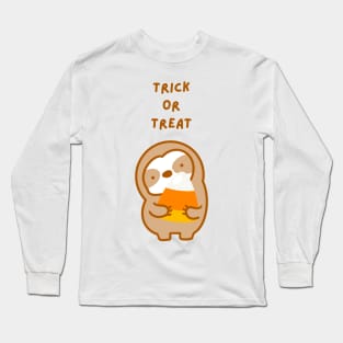 Trick or Treat Candy Corn Sloth Long Sleeve T-Shirt